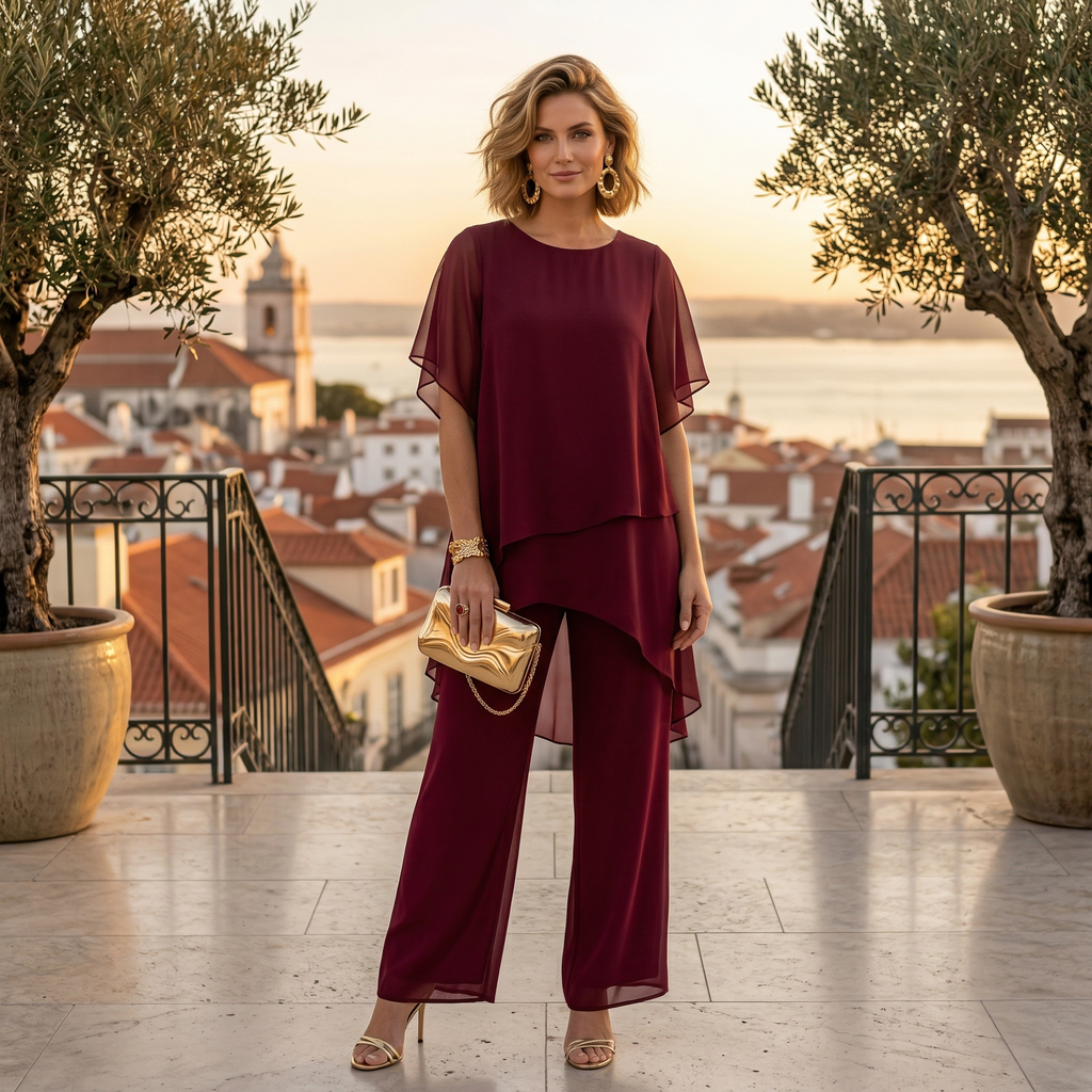Ana | Conjunto Elegante de Ceremonia Mujer Túnica Asimétrica