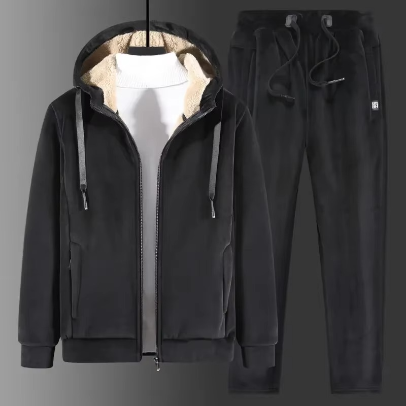Camilo | Conjunto Sudadera Hombre con Forro de Peluche Capucha Cremallera