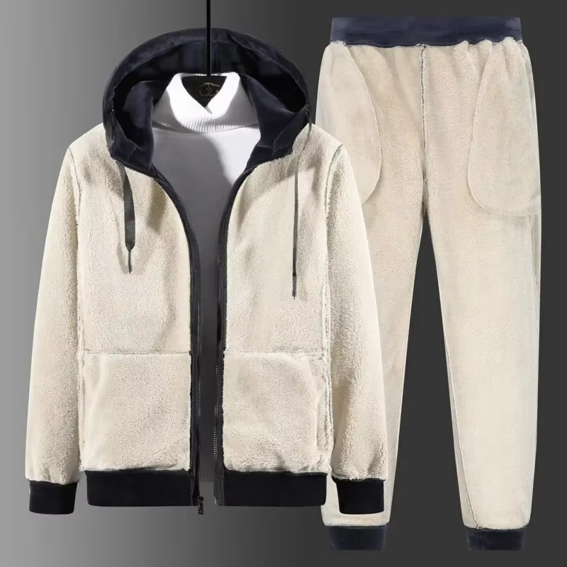Camilo | Conjunto Sudadera Hombre con Forro de Peluche Capucha Cremallera