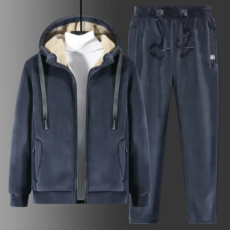 Camilo | Conjunto Sudadera Hombre con Forro de Peluche Capucha Cremallera