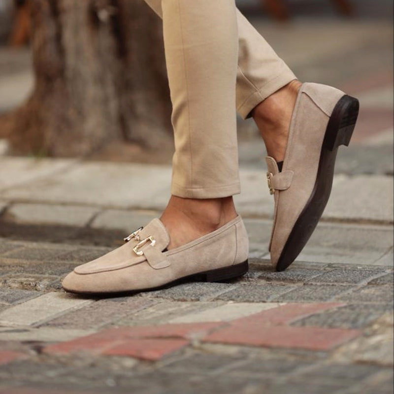 Álvaro | Mocasines de Gamuza Hombre Sin Cordones Hebilla