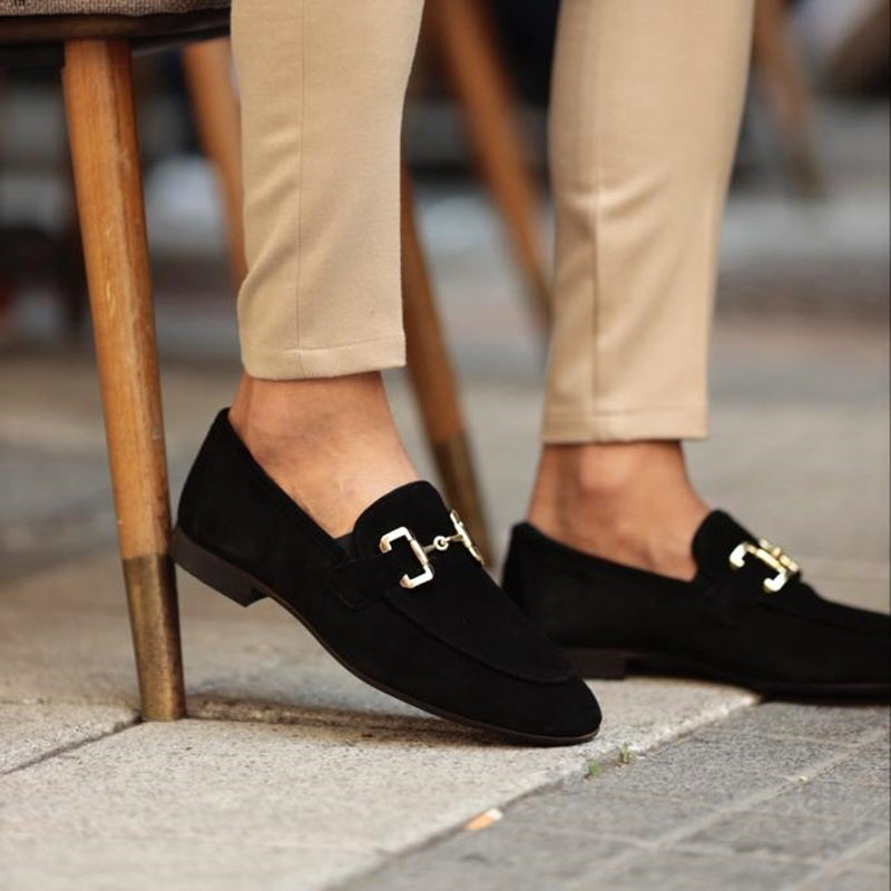 Álvaro | Mocasines de Gamuza Hombre Sin Cordones Hebilla