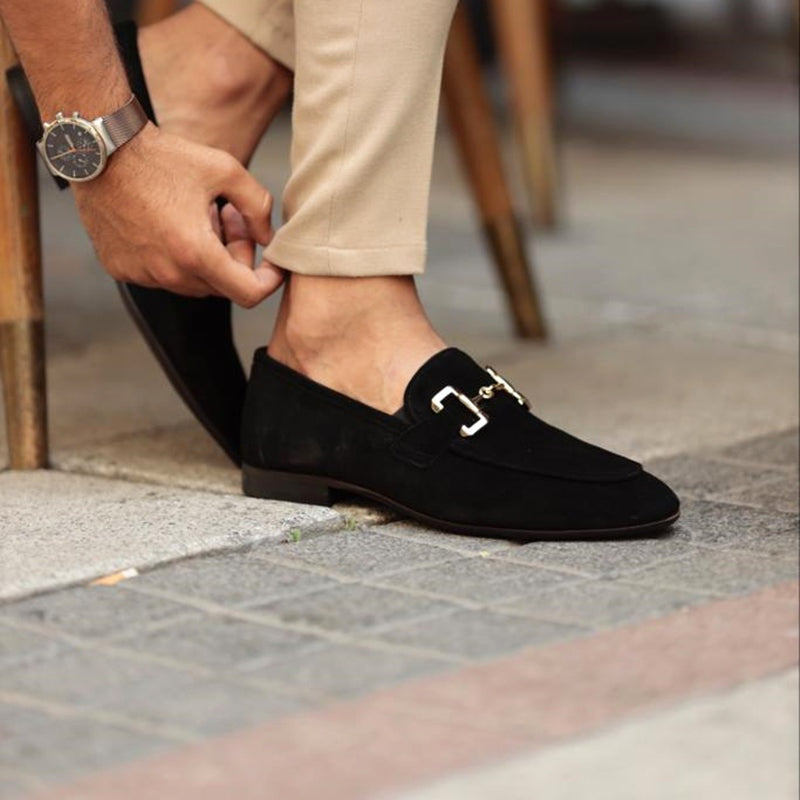 Álvaro | Mocasines de Gamuza Hombre Sin Cordones Hebilla