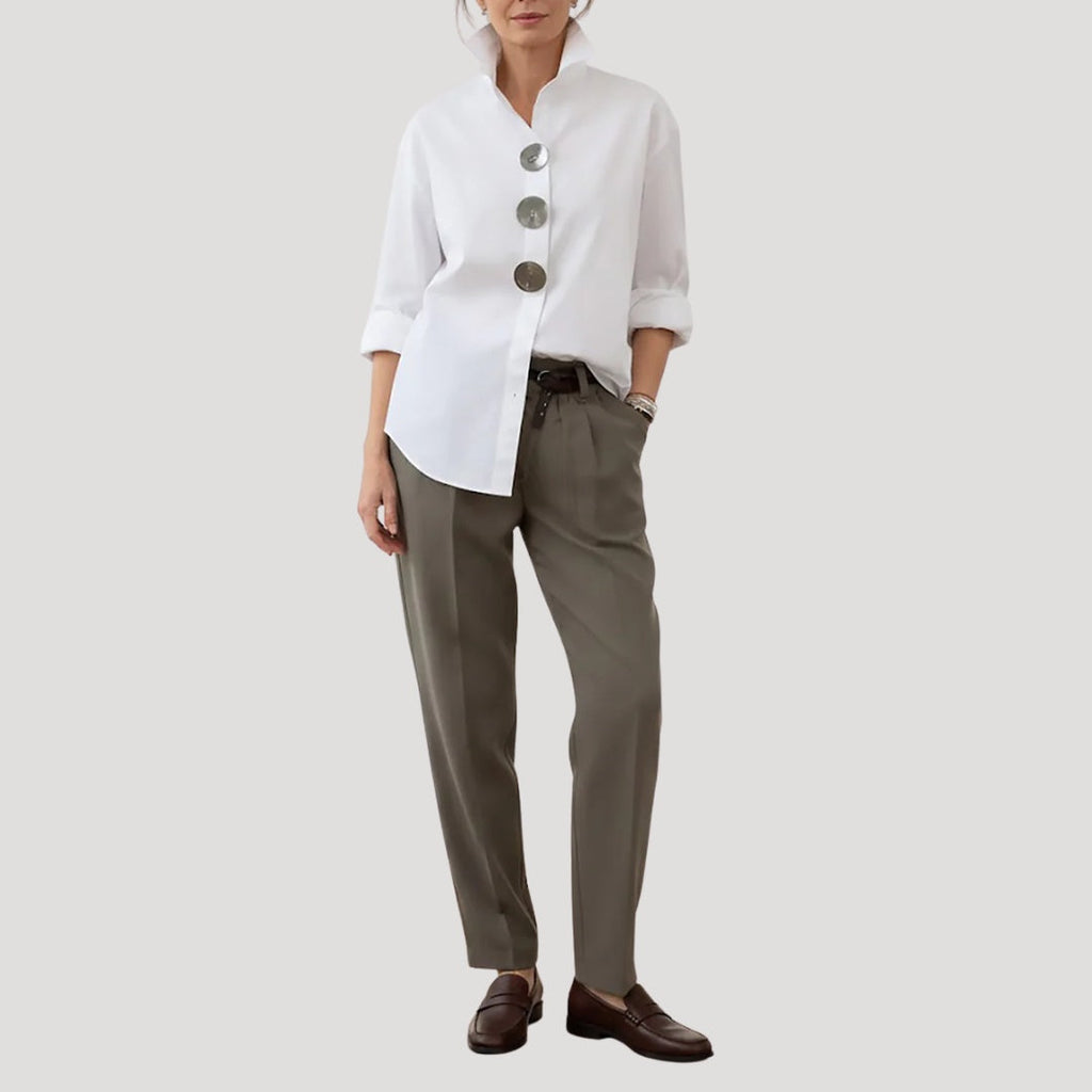 Andrea | Camisa Elegante de Botones Mujer Cuello Alto