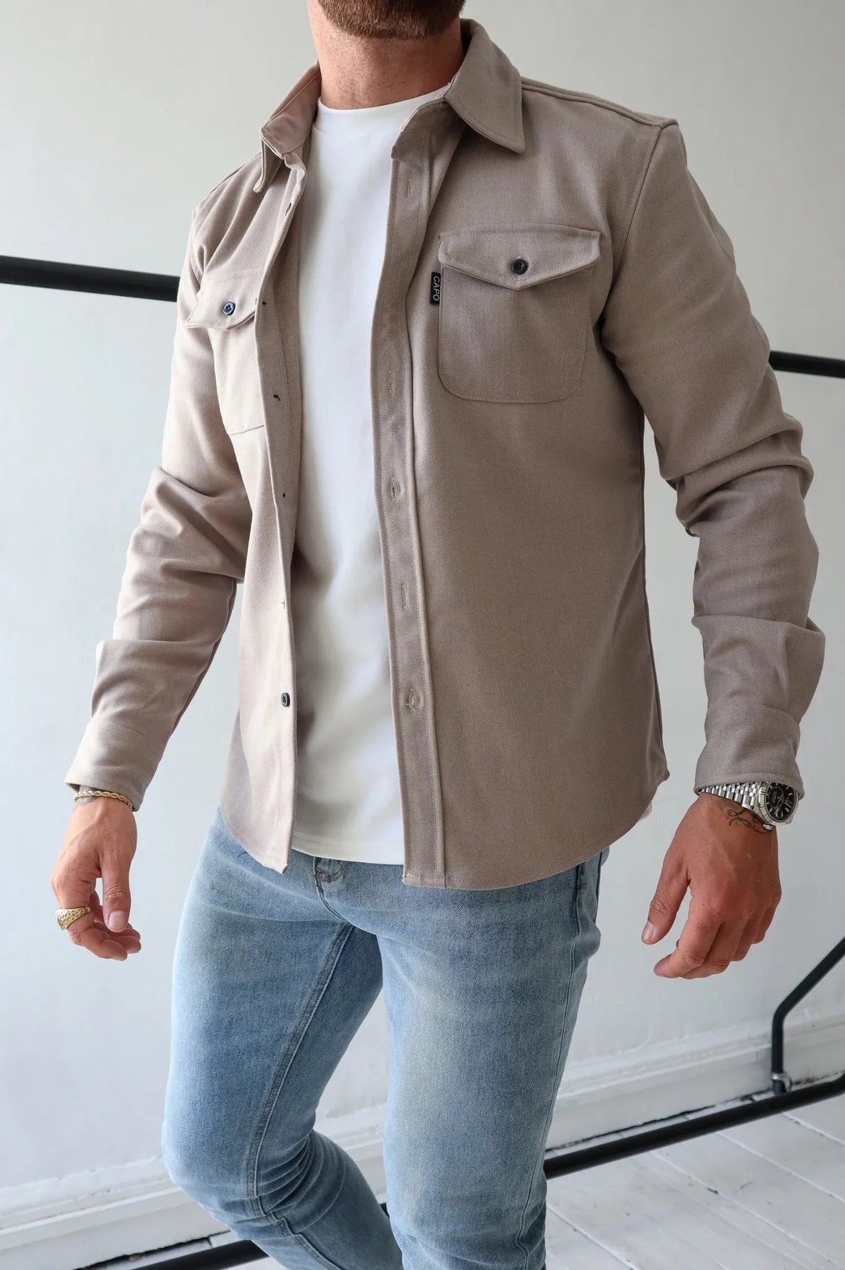 Alejandro | Camisa de Jean Hombre Manga Larga Bolsillos