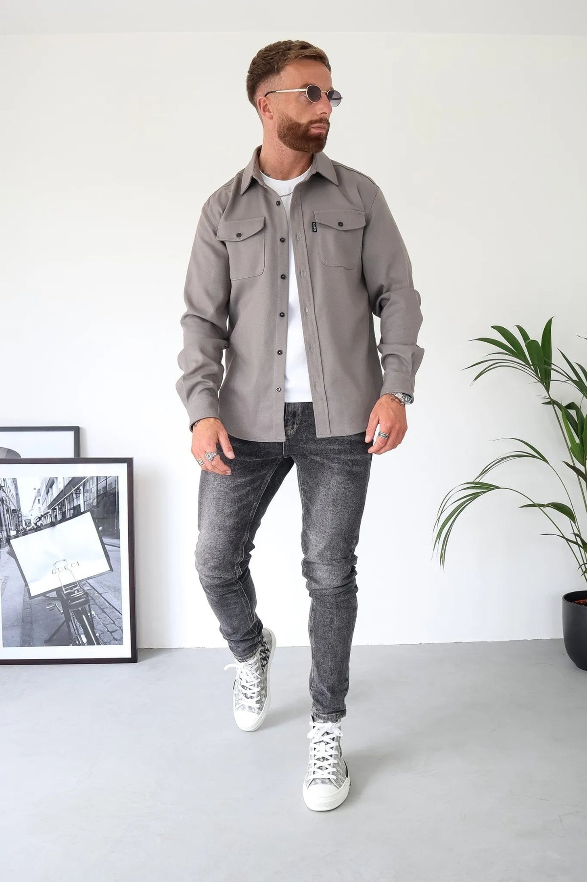Alejandro | Camisa de Jean Hombre Manga Larga Bolsillos