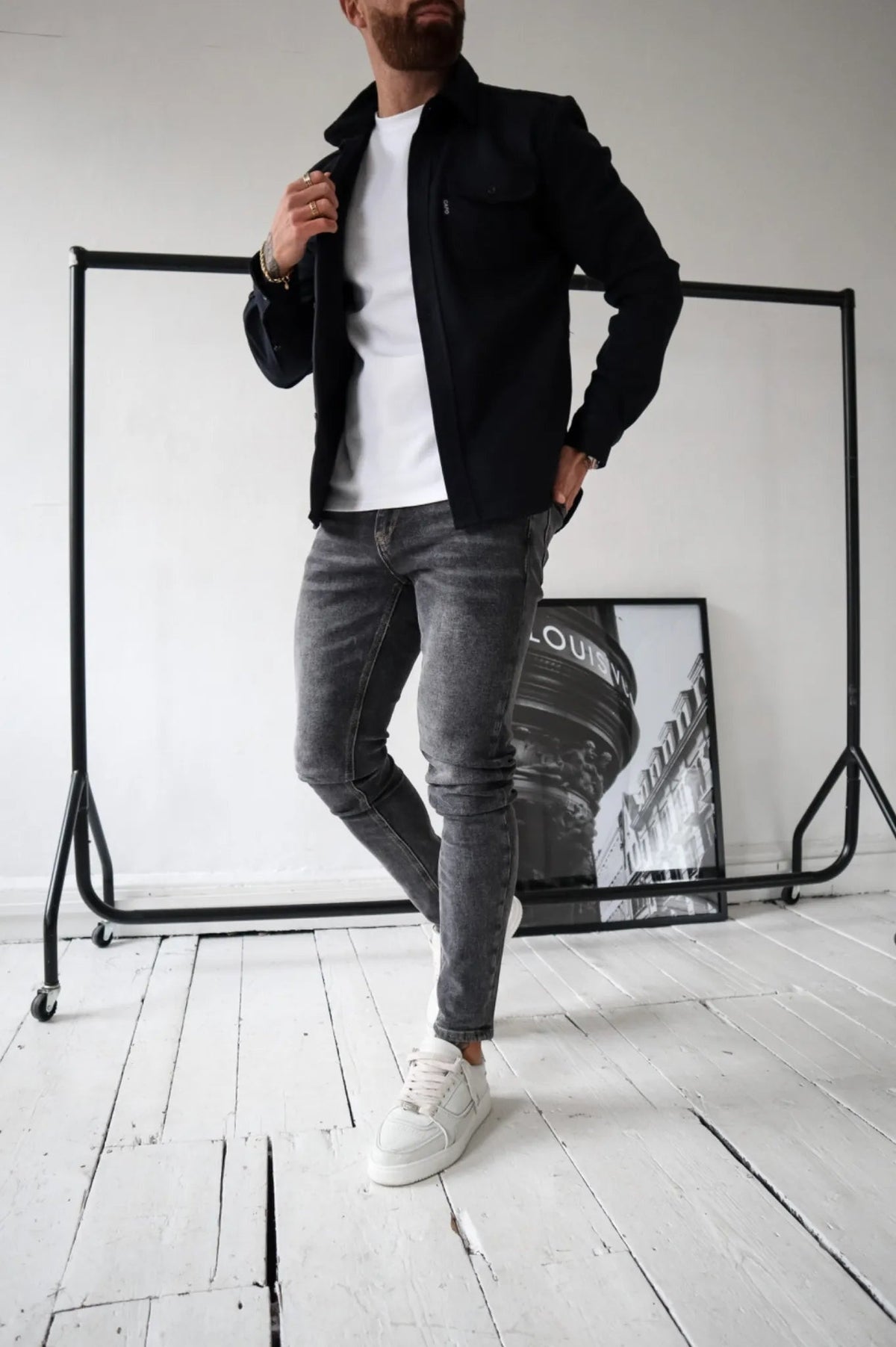 Alejandro | Camisa de Jean Hombre Manga Larga Bolsillos