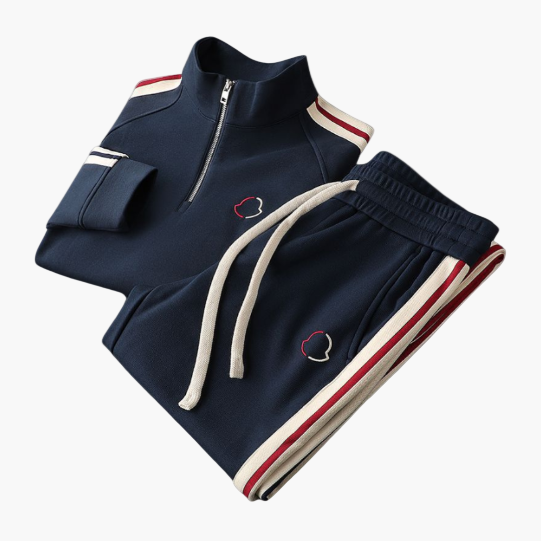 Alejandro | Conjunto Sudadera Hombre Media Cremallera Franjas Laterales