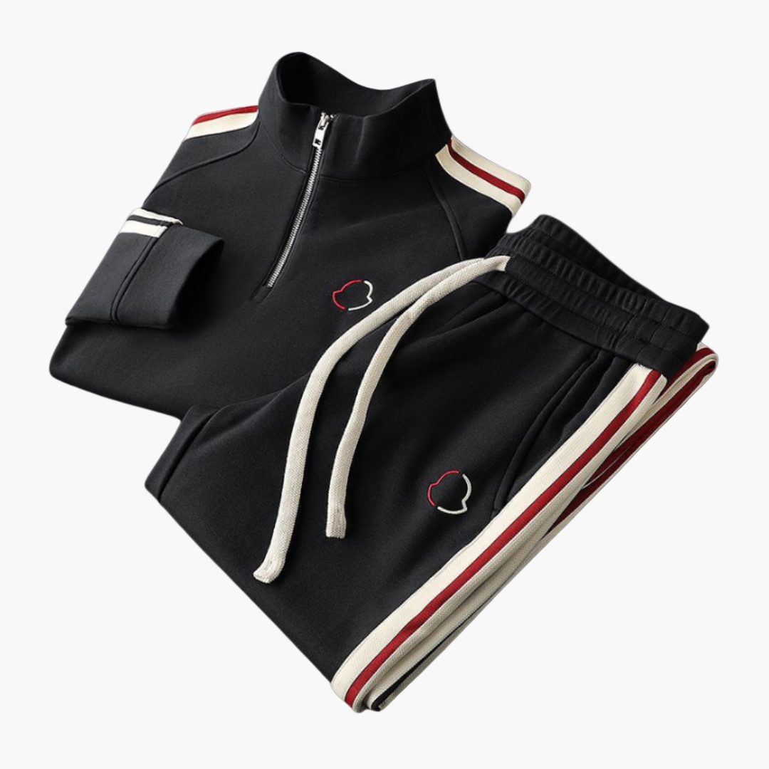 Alejandro | Conjunto Sudadera Hombre Media Cremallera Franjas Laterales