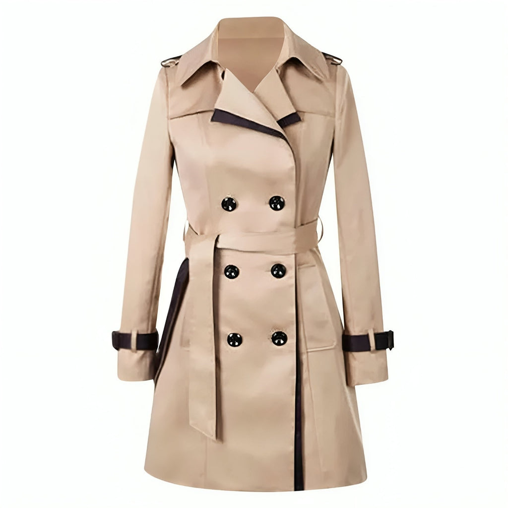 Beatriz | Gabardina Trench Doble Botonadura Mujer Cuello Solapa