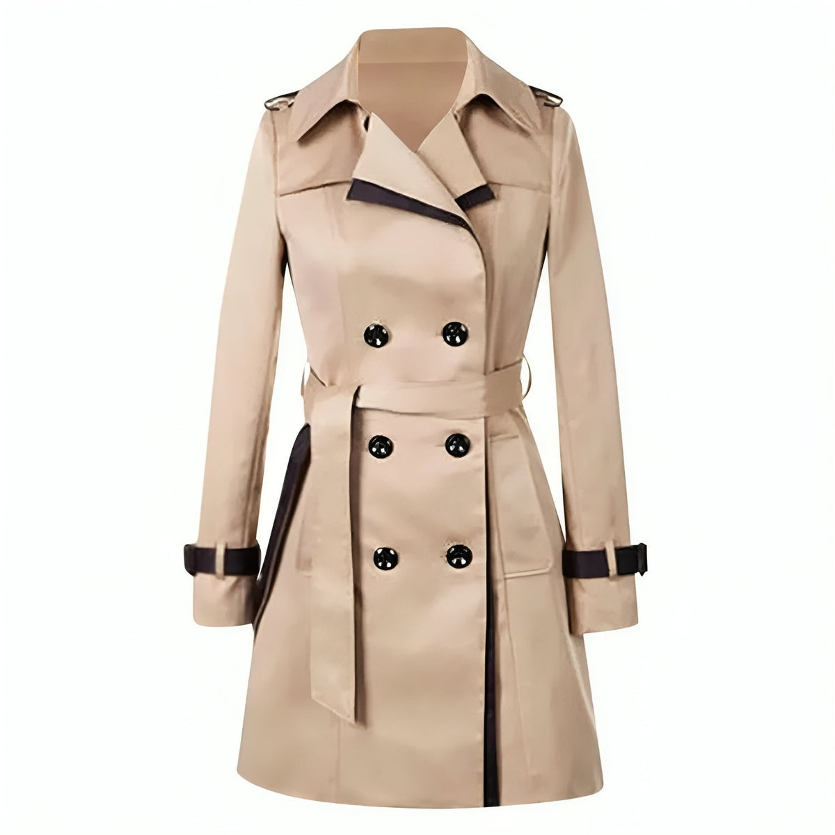Beatriz | Gabardina Trench Doble Botonadura Mujer Cuello Solapa