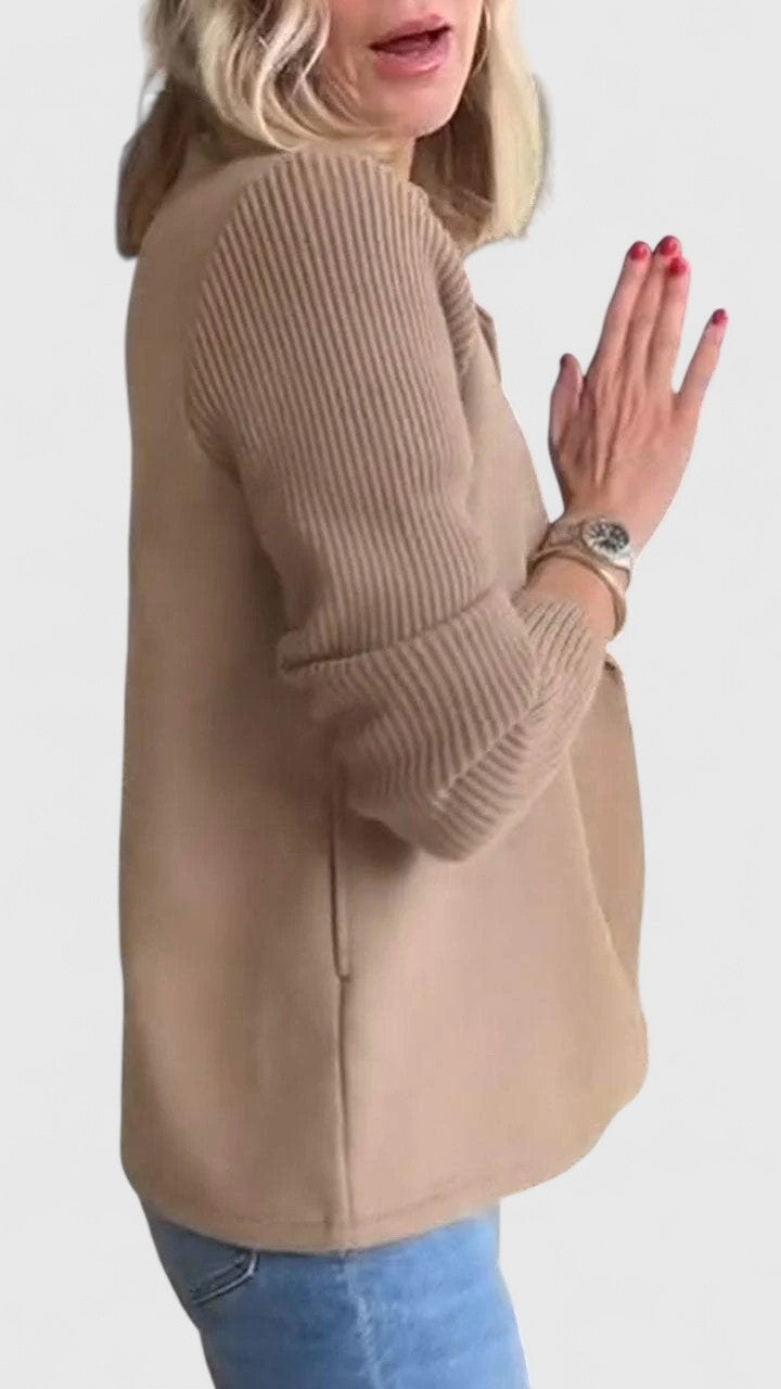 Diana | Blazer de Paño Mujer Doble Botonadura Mangas Tejidas