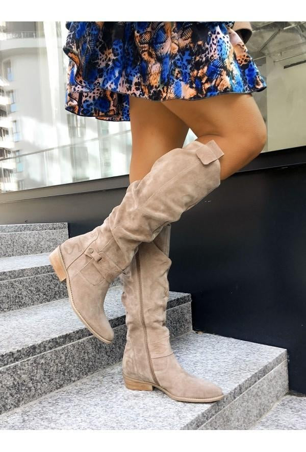 Mariana | Botas de Gamuza Caña Alta Mujer de Invierno