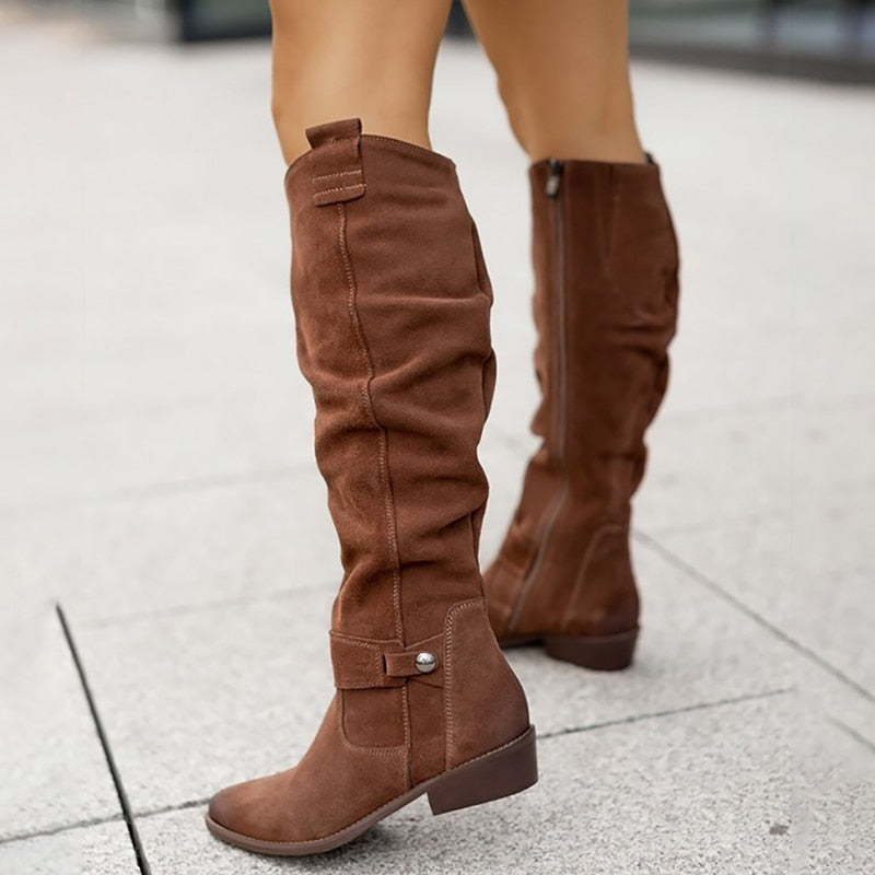 Mariana | Botas de Gamuza Caña Alta Mujer de Invierno