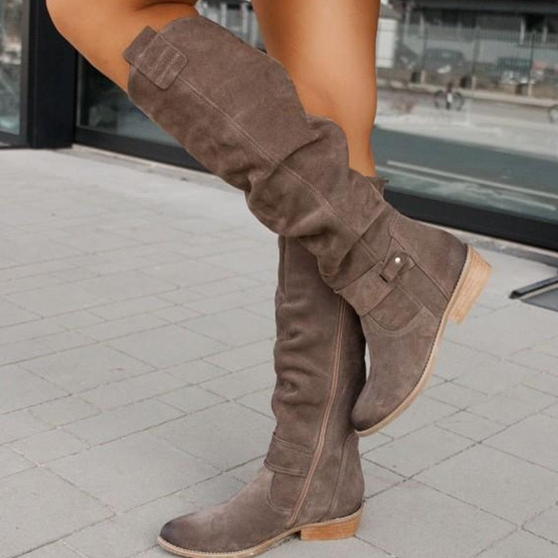 Mariana | Botas de Gamuza Caña Alta Mujer de Invierno
