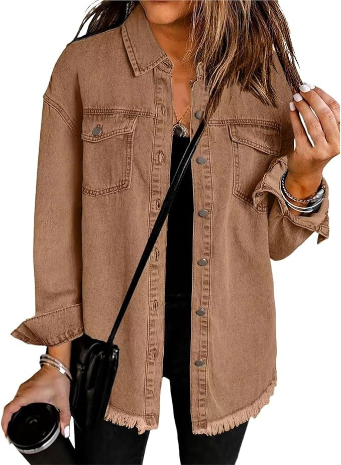 Carla | Sobrecamisa de Jean Mujer Oversize Manga Larga Bolsillos