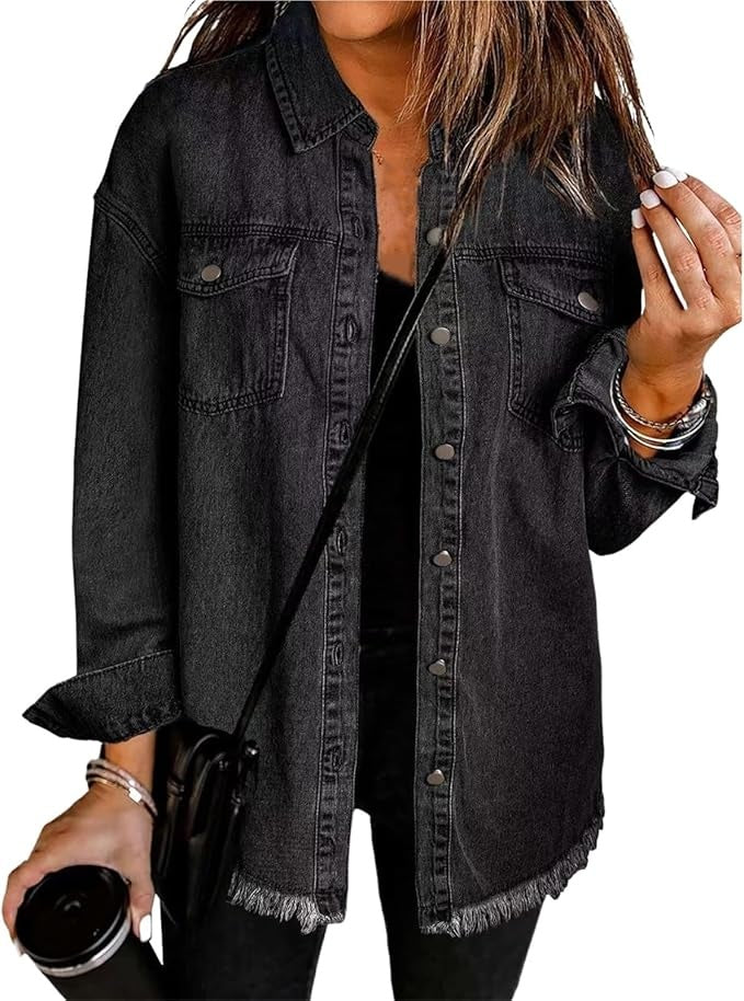 Carla | Sobrecamisa de Jean Mujer Oversize Manga Larga Bolsillos