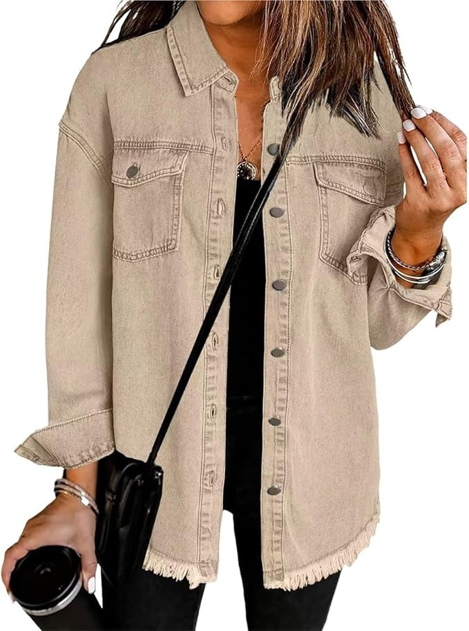 Carla | Sobrecamisa de Jean Mujer Oversize Manga Larga Bolsillos