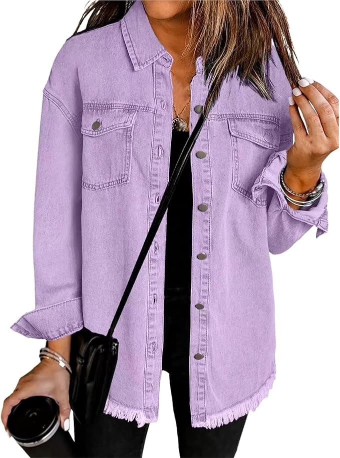 Carla | Sobrecamisa de Jean Mujer Oversize Manga Larga Bolsillos