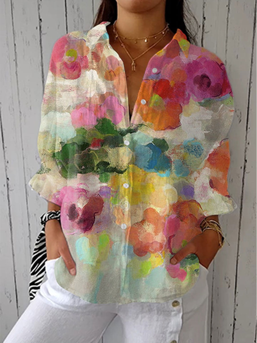 Camila | Blusa de Otoño Estampada Mujer Escote V