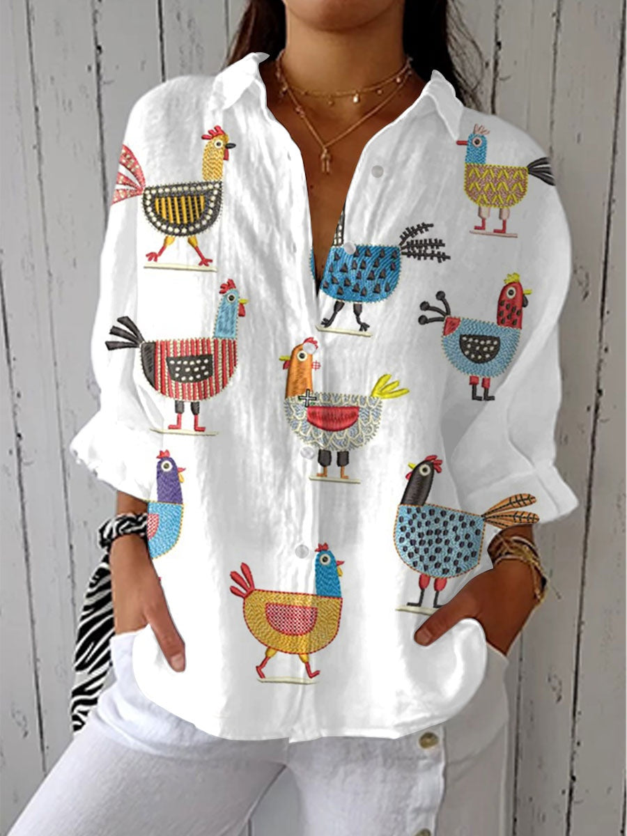Camila | Blusa de Otoño Estampada Mujer Escote V