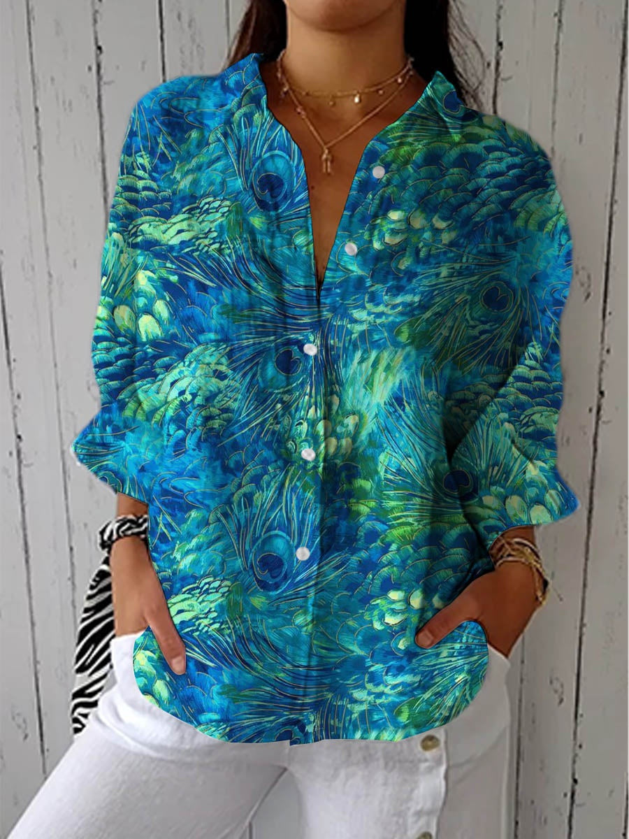 Camila | Blusa de Otoño Estampada Mujer Escote V