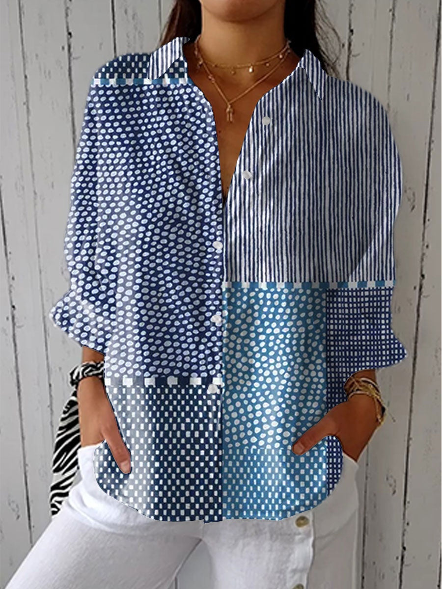 Camila | Blusa de Otoño Estampada Mujer Escote V