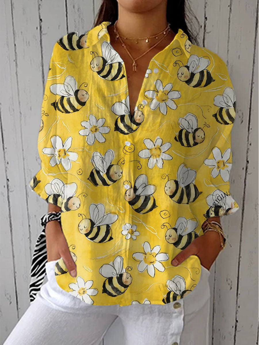 Camila | Blusa de Otoño Estampada Mujer Escote V