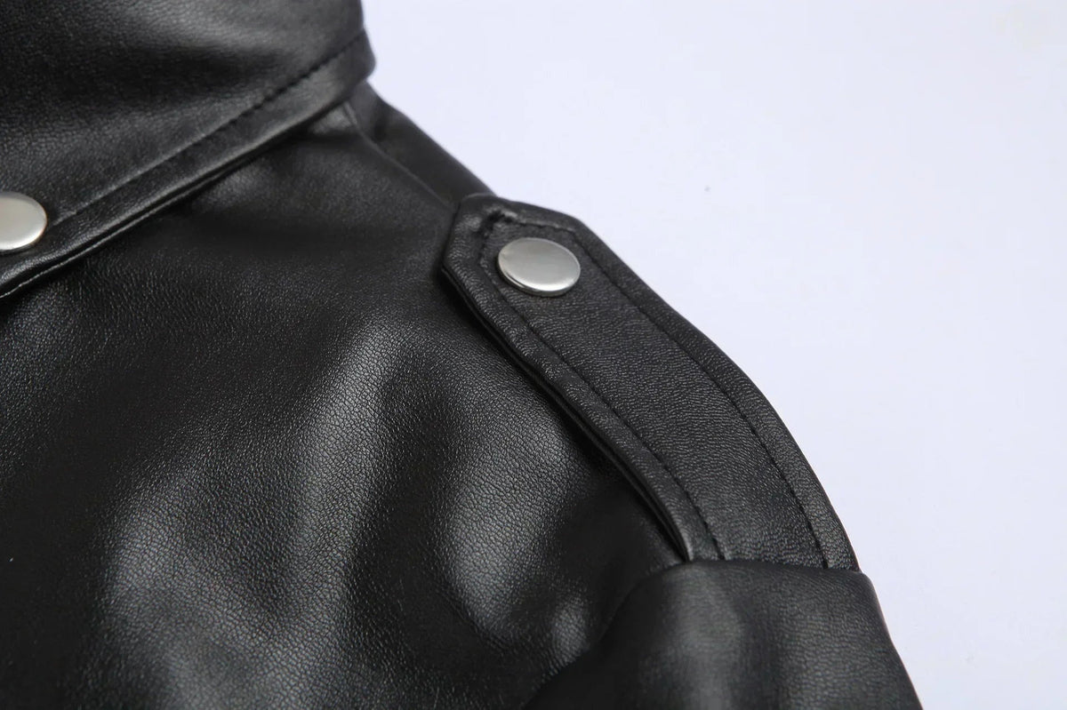 Diego | Chaqueta de Cuero Hombre Biker Cremallera Asimétrica