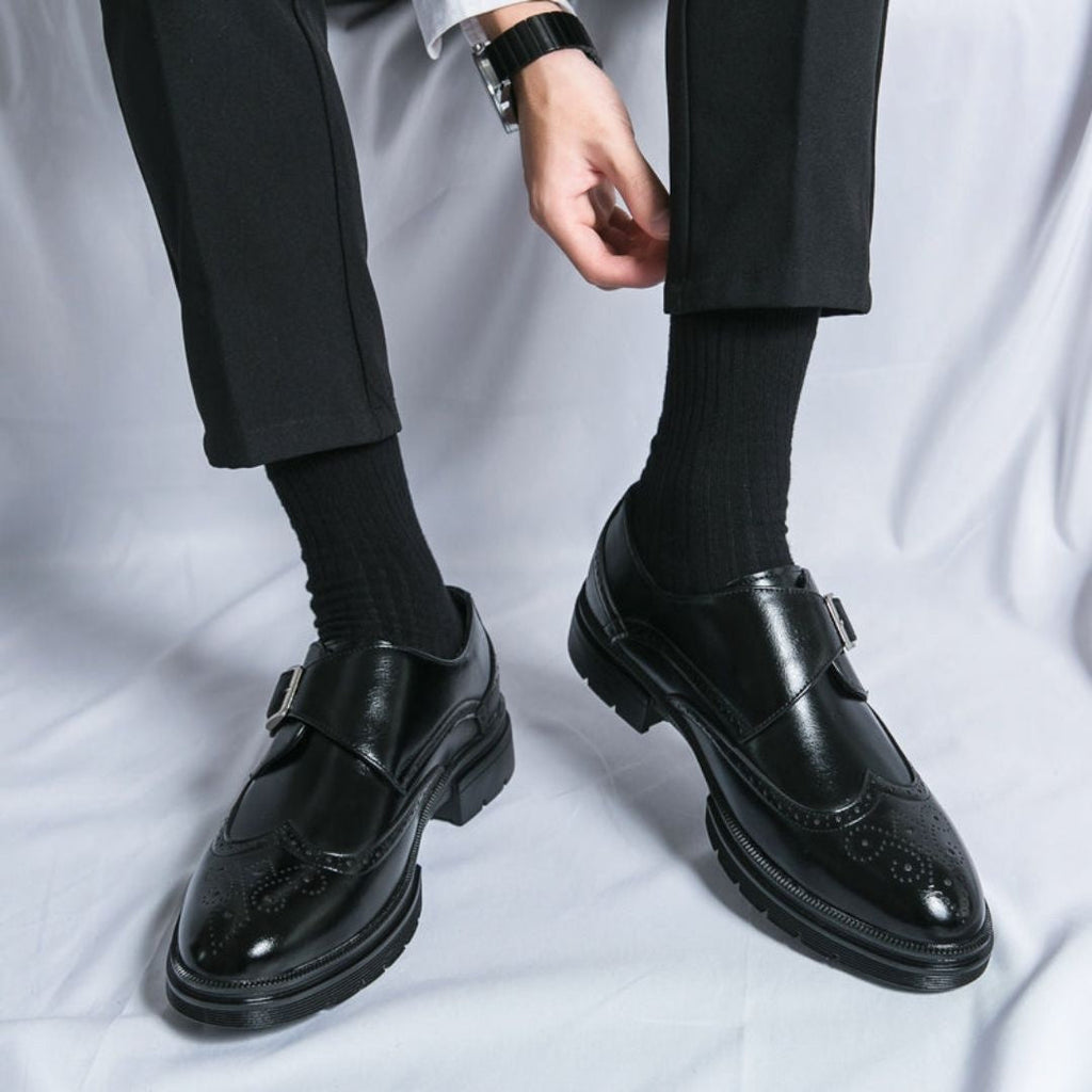 Gonzalo | Zapatos de Vestir Monk Strap Brogue Hombre Cuero Hebilla