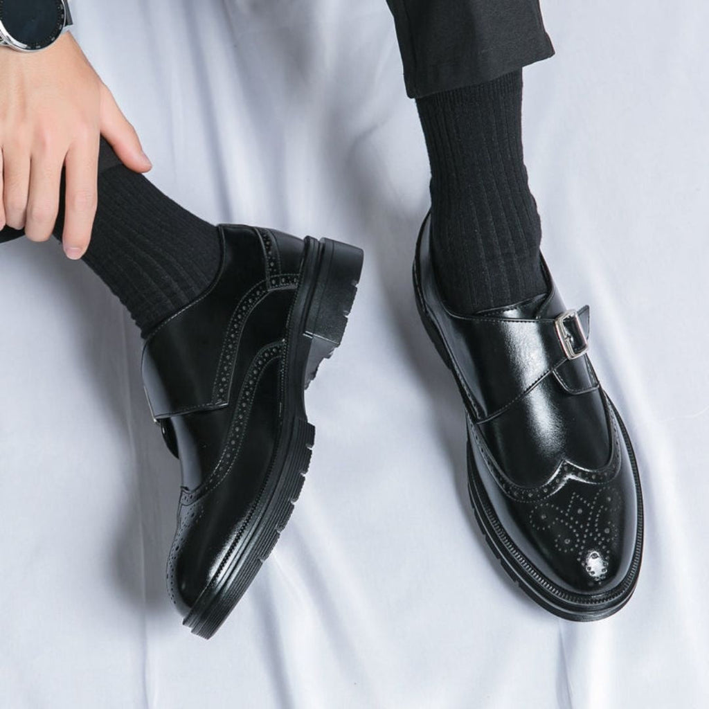 Gonzalo | Zapatos de Vestir Monk Strap Brogue Hombre Cuero Hebilla
