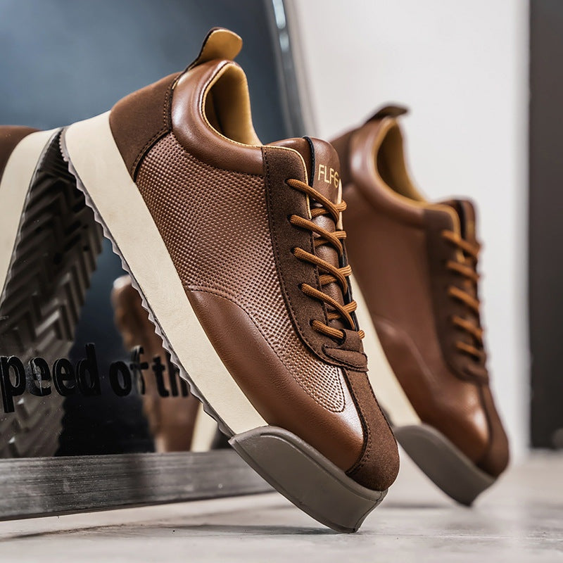 Guillermo | Tenis Hombre de Cuero Casual Cordones Suela Plana