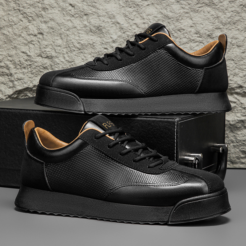 Guillermo | Tenis Hombre de Cuero Casual Cordones Suela Plana