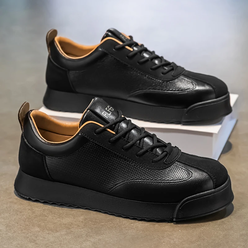 Guillermo | Tenis Hombre de Cuero Casual Cordones Suela Plana