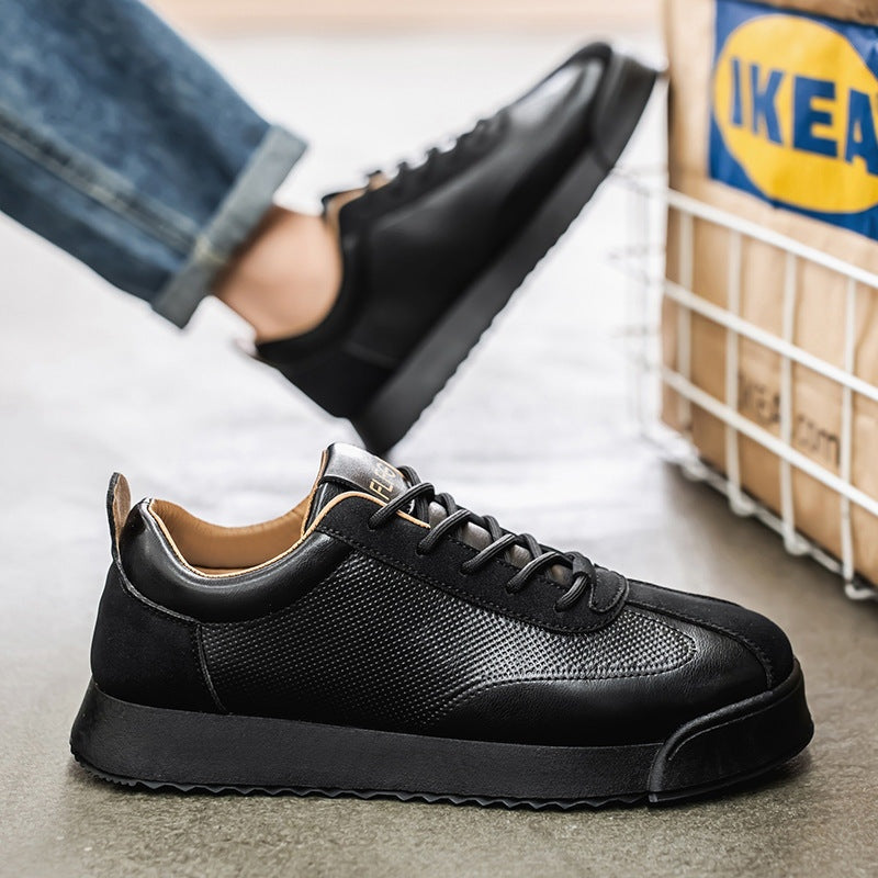 Guillermo | Tenis Hombre de Cuero Casual Cordones Suela Plana