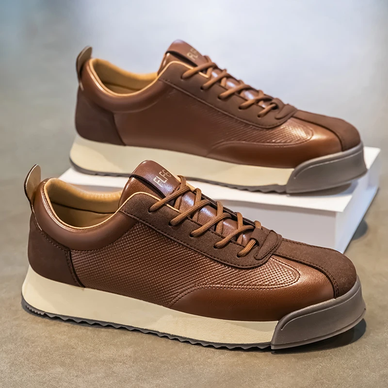 Guillermo | Tenis Hombre de Cuero Casual Cordones Suela Plana