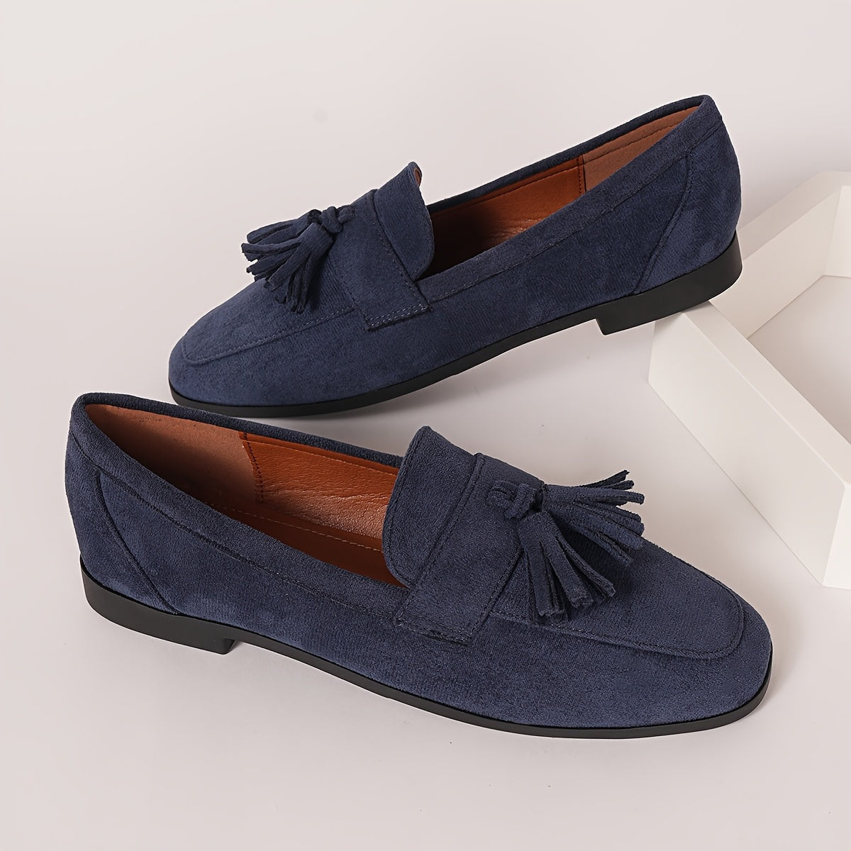 Inés | Mocasines de Gamuza con Borlas Mujer Planos