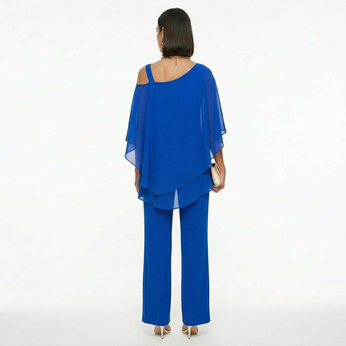 Isabella | Conjunto Elegante de Gasa Mujer Escote Asimétrico