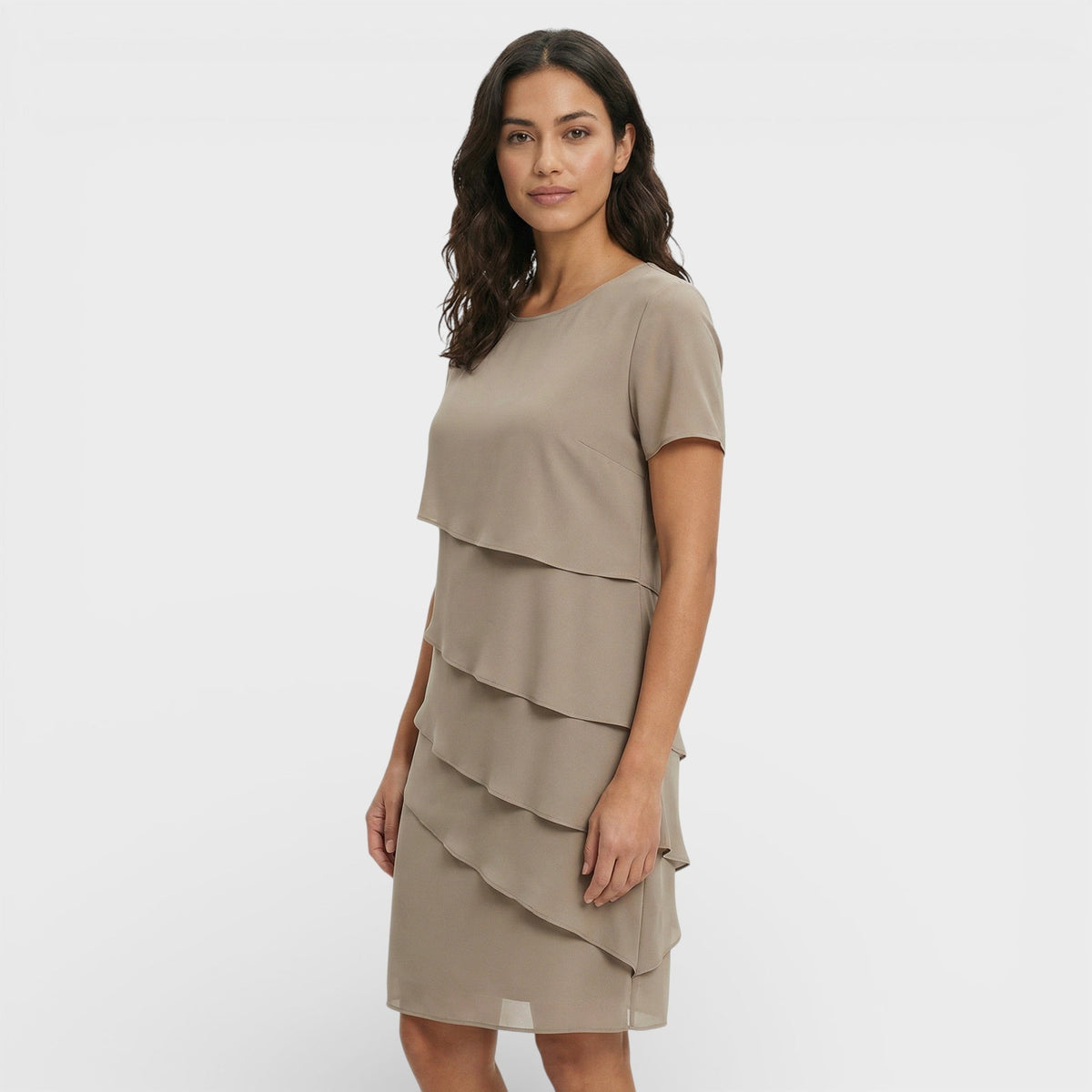 Isabella | Vestido Midi con Volantes Mujer Manga Corta