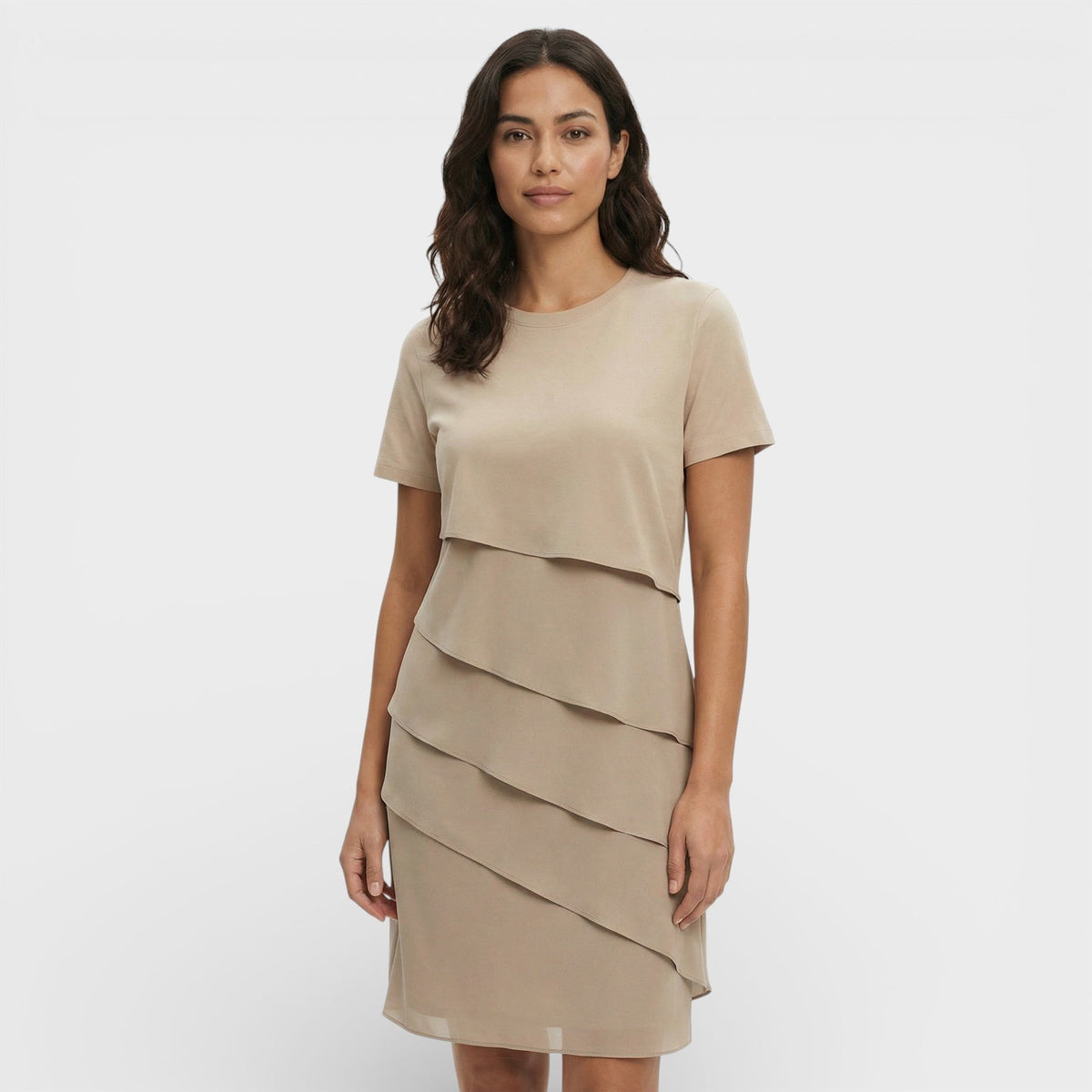 Isabella | Vestido Midi con Volantes Mujer Manga Corta