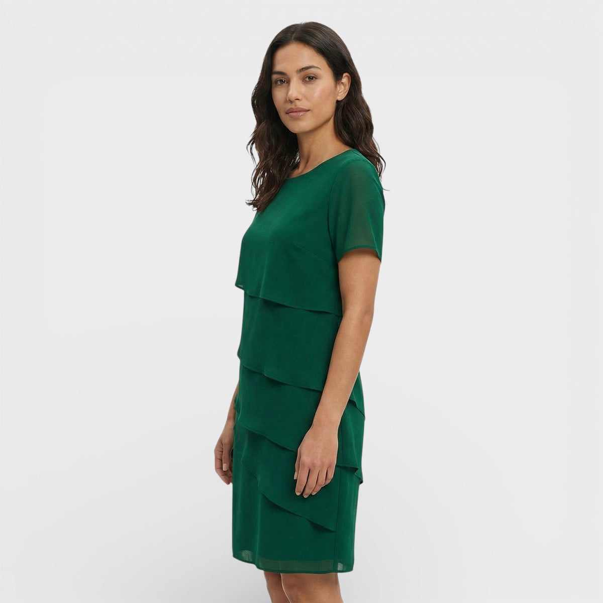 Isabella | Vestido Midi con Volantes Mujer Manga Corta