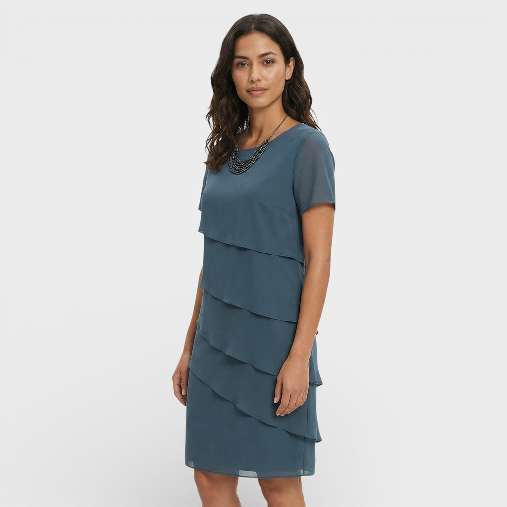 Isabella | Vestido Midi con Volantes Mujer Manga Corta