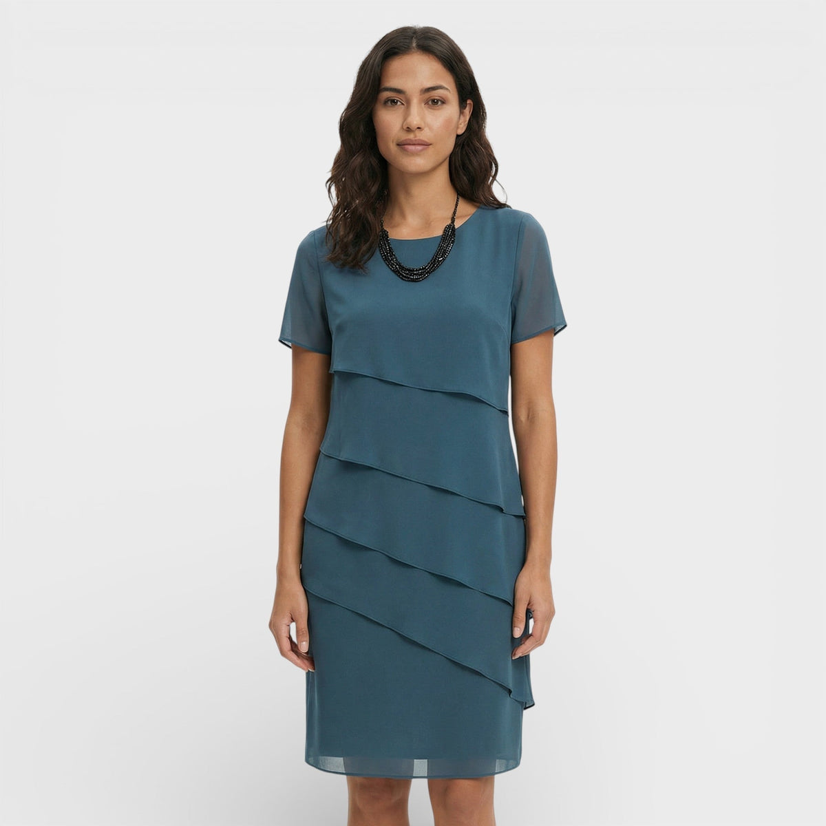 Isabella | Vestido Midi con Volantes Mujer Manga Corta
