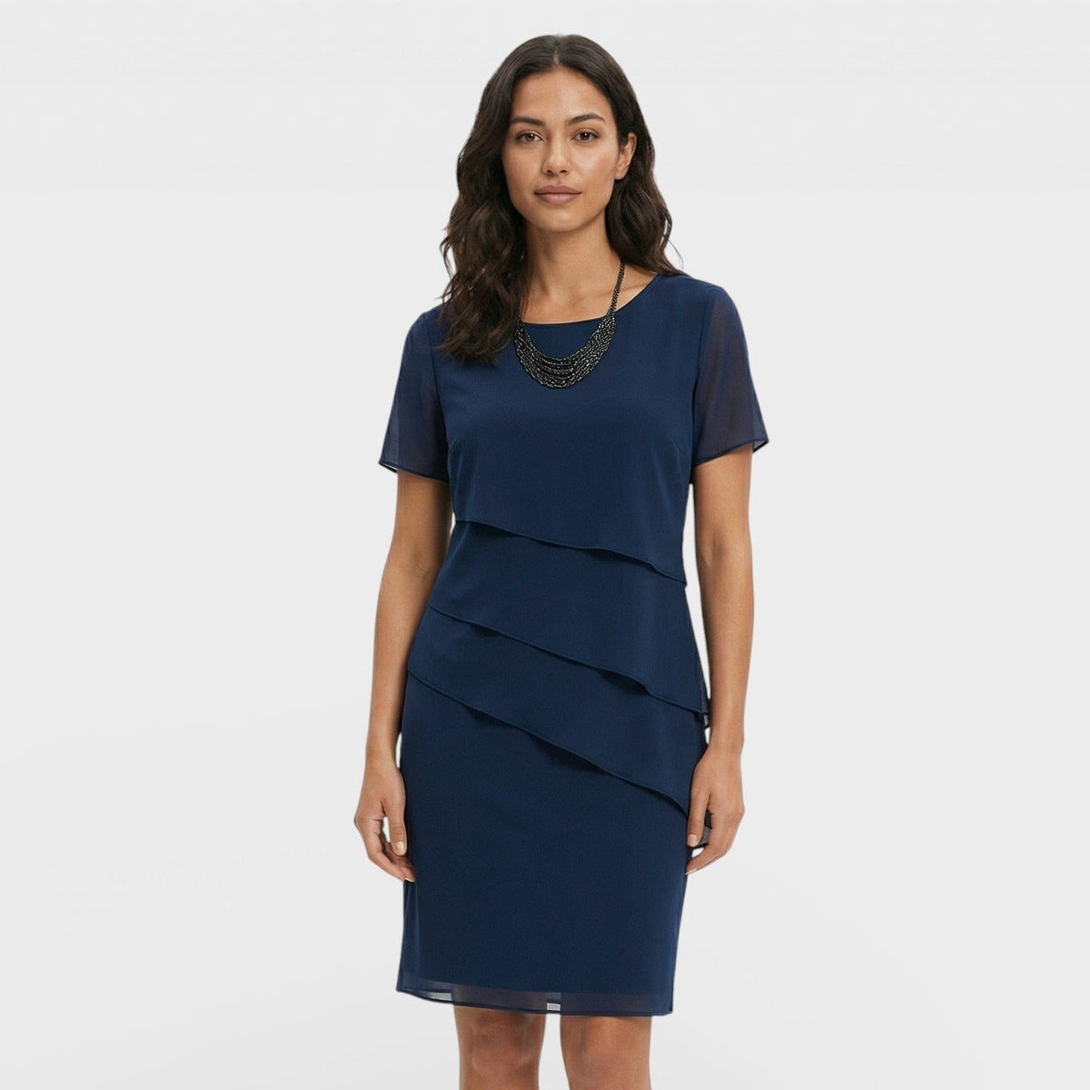 Isabella | Vestido Midi con Volantes Mujer Manga Corta