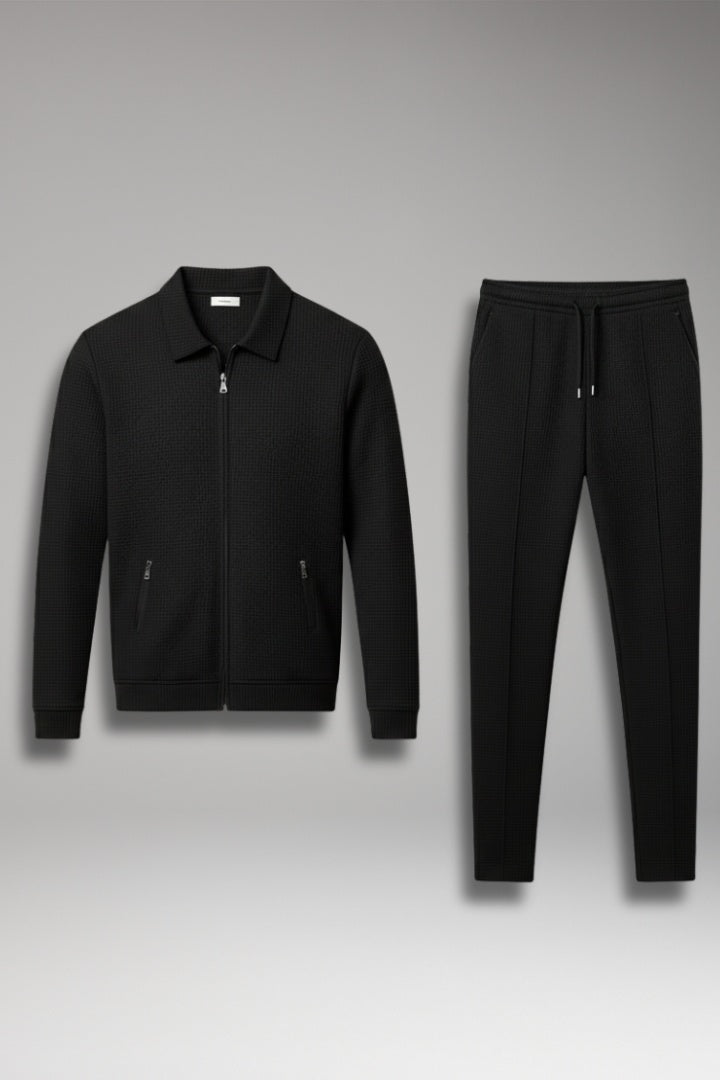 Marcos | Conjunto Sudadera Deportiva Hombre Textura Waffle Cremallera