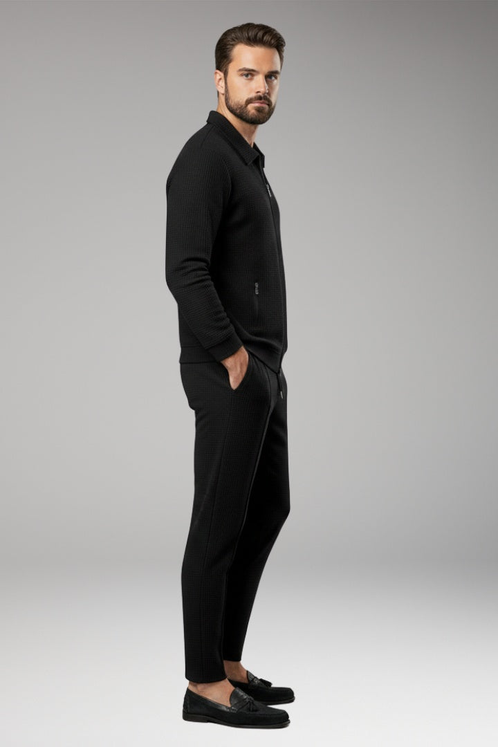 Marcos | Conjunto Sudadera Deportiva Hombre Textura Waffle Cremallera