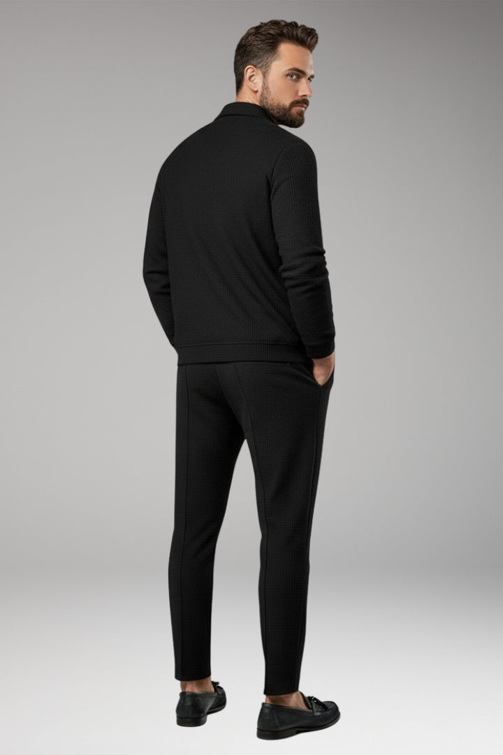 Marcos | Conjunto Sudadera Deportiva Hombre Textura Waffle Cremallera