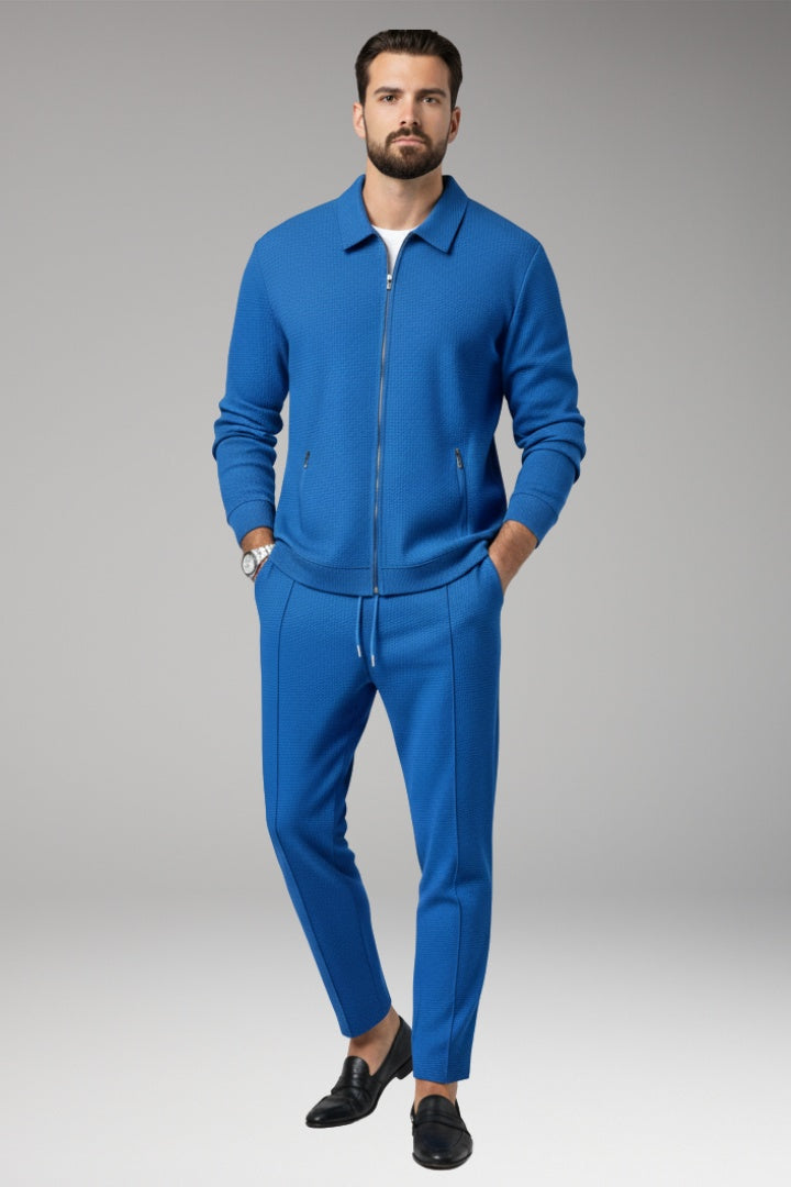Marcos | Conjunto Sudadera Deportiva Hombre Textura Waffle Cremallera