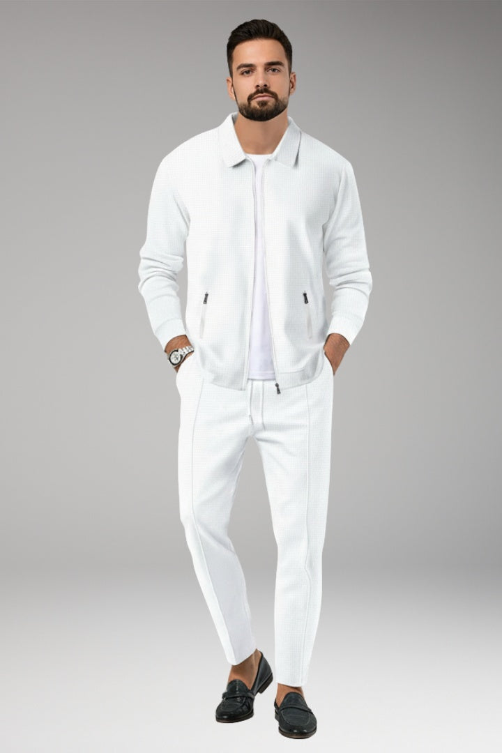 Marcos | Conjunto Sudadera Deportiva Hombre Textura Waffle Cremallera