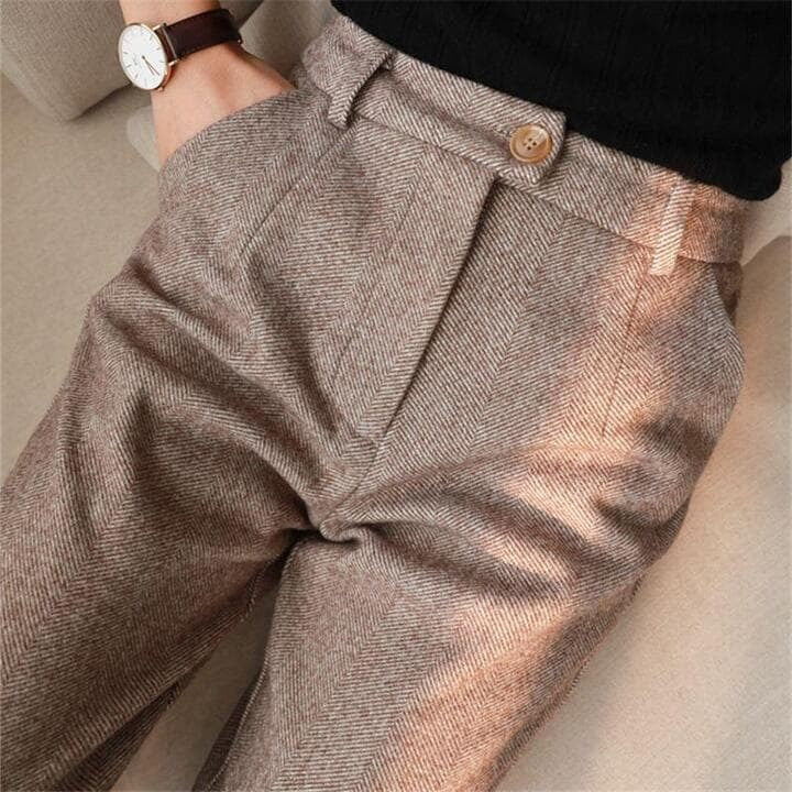 Martín | Pantalones de Vestir Hombre Espiga Corte Recto